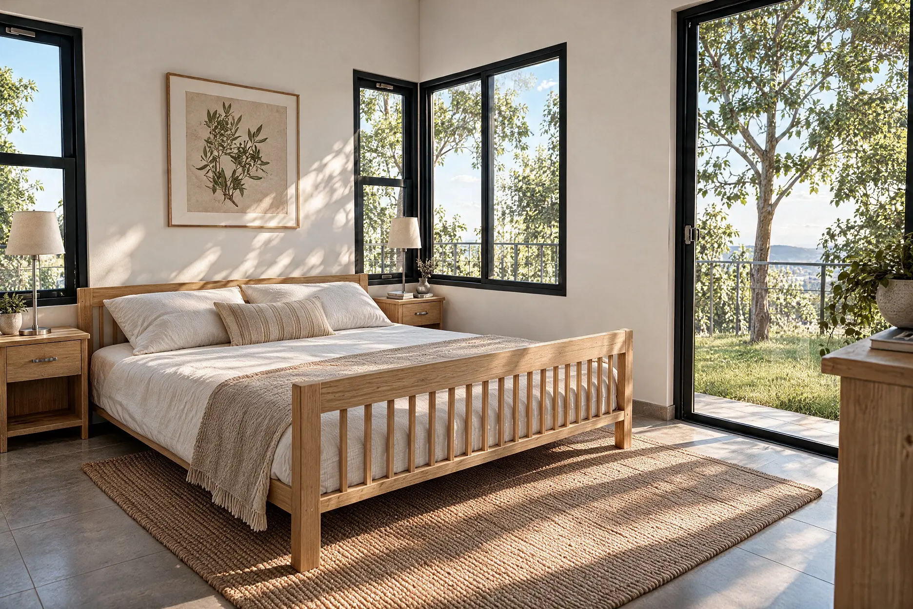 3D bedroom visualization for a Leveling residential design