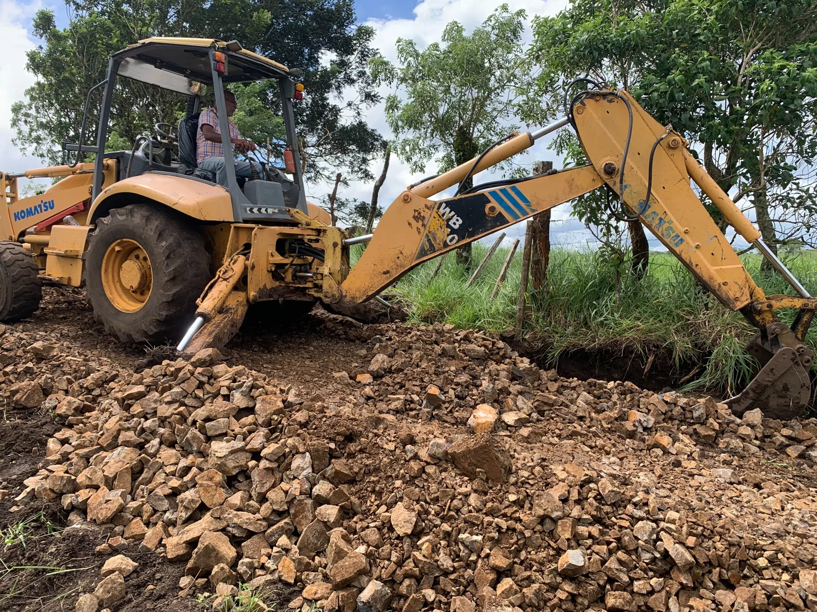 Machinery during earthworks and material placement